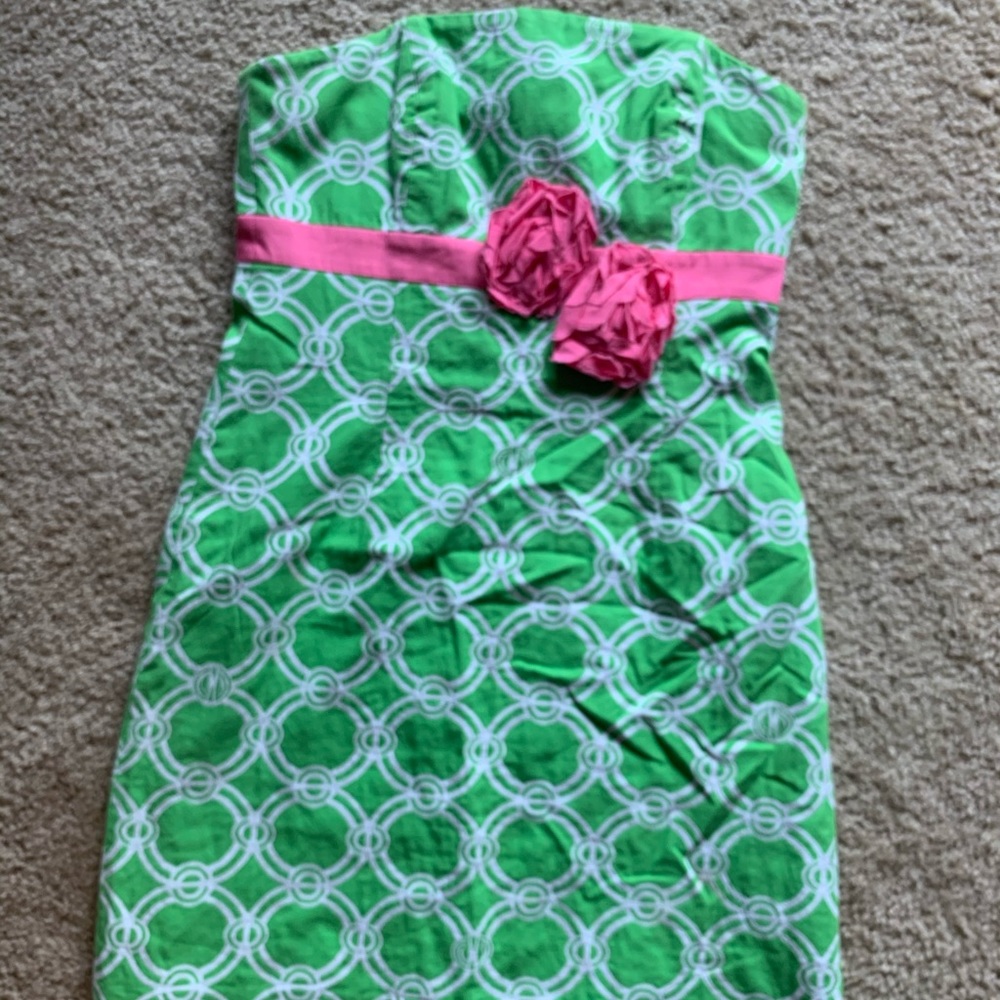 Knee length Lilly Pulitzer strapless dress